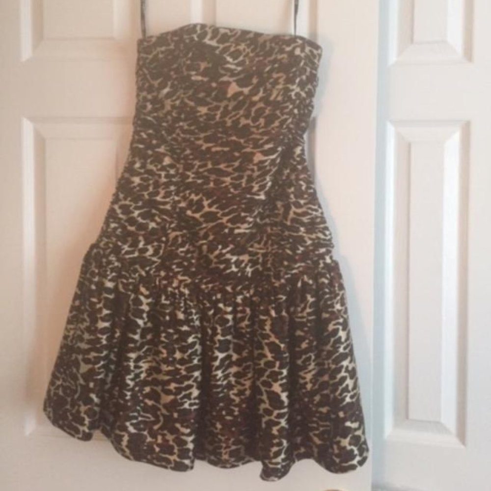 BETSEY JOHNSON LEOPARD PRINT DRESS, SIZE 8